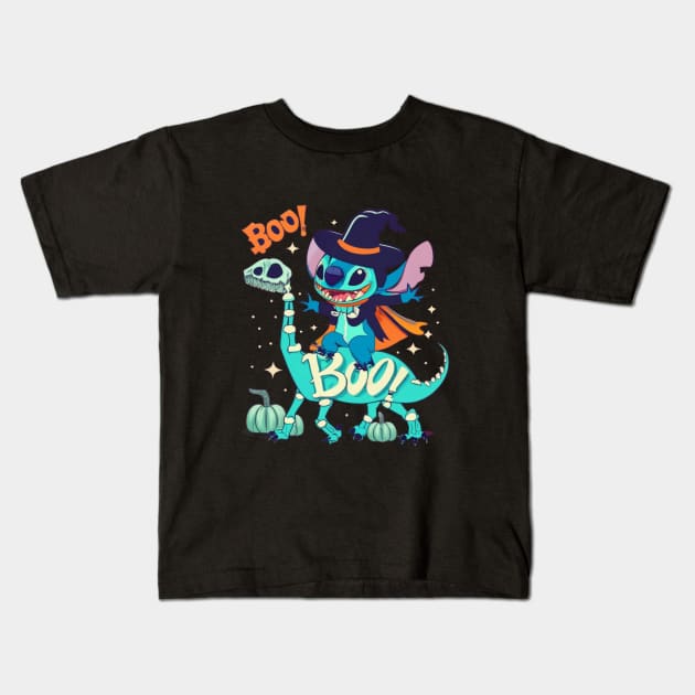 Halloween Stitch Kids T-Shirt by BukovskyART